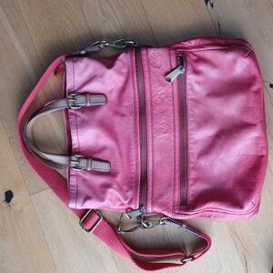 Fossil leather handbag